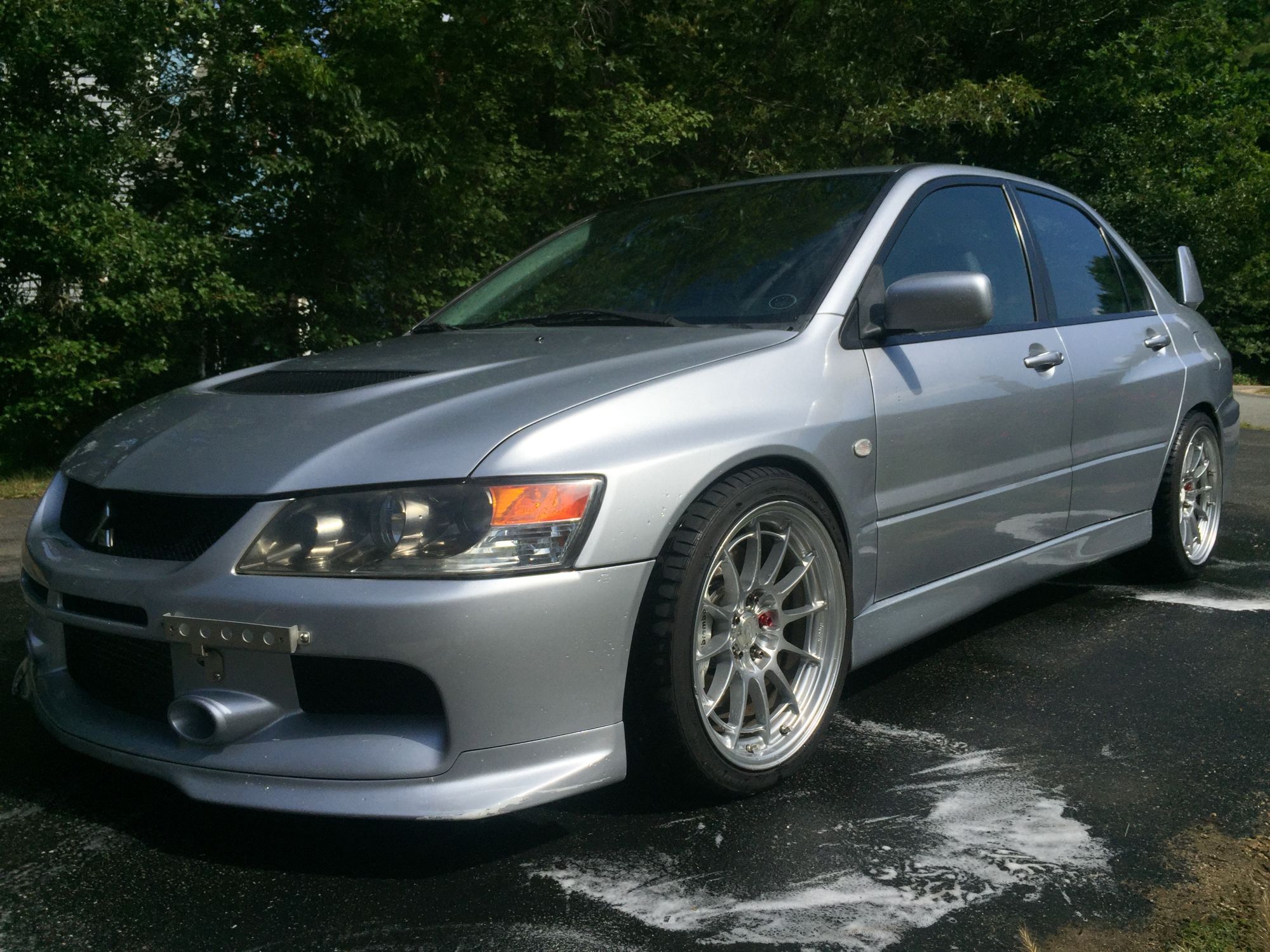 Mitsubishi Lancer Evolution custom wheels Enkei NT03+M 18x9.5, ET +27