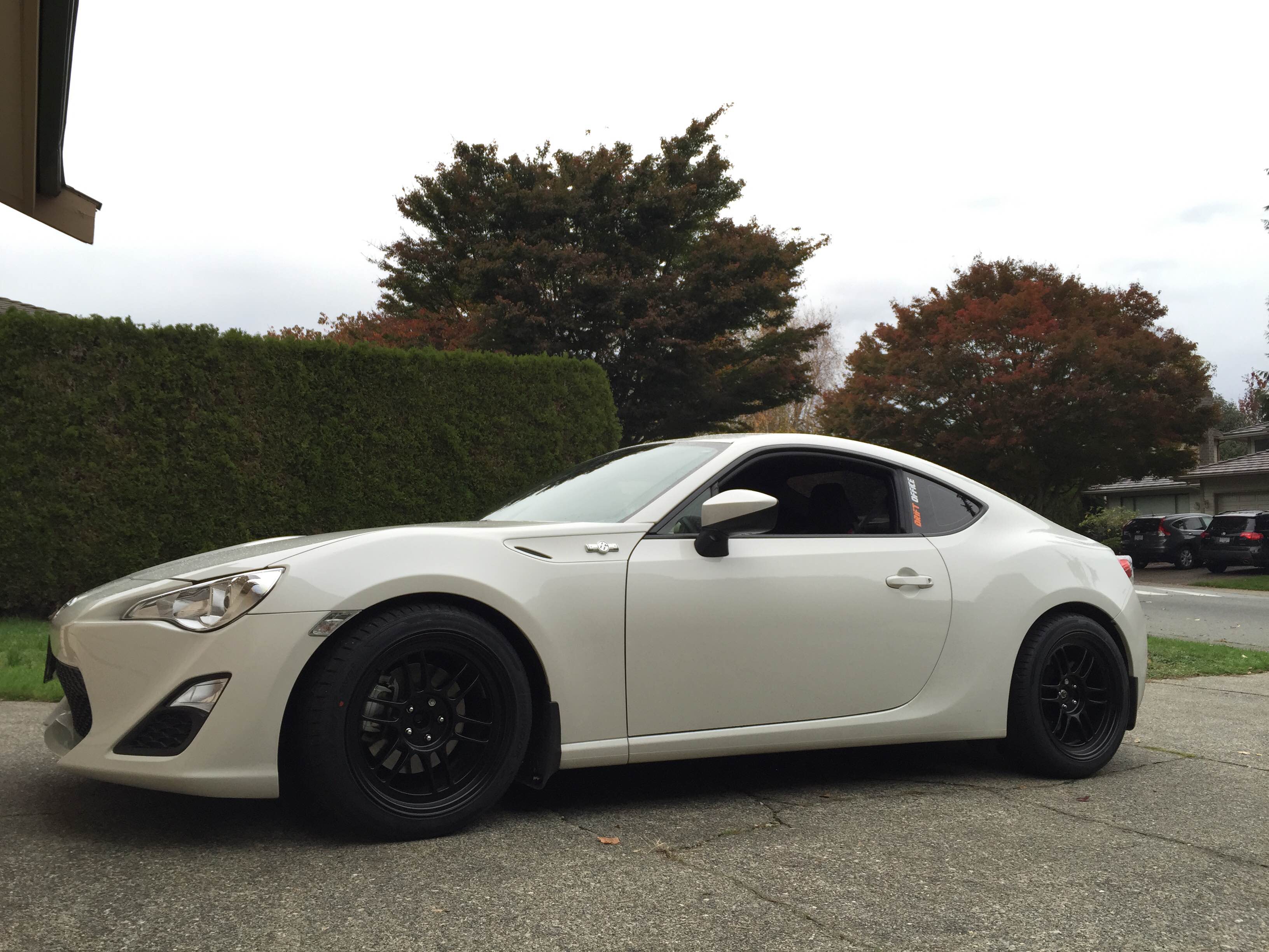 Scion FRS custom wheels Enkei RPF1 17x9.0, ET +35, tire size 245/40